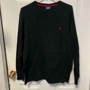 Polo by Ralph Lauren Classic Black Long Sleeve waffle knit size xl
